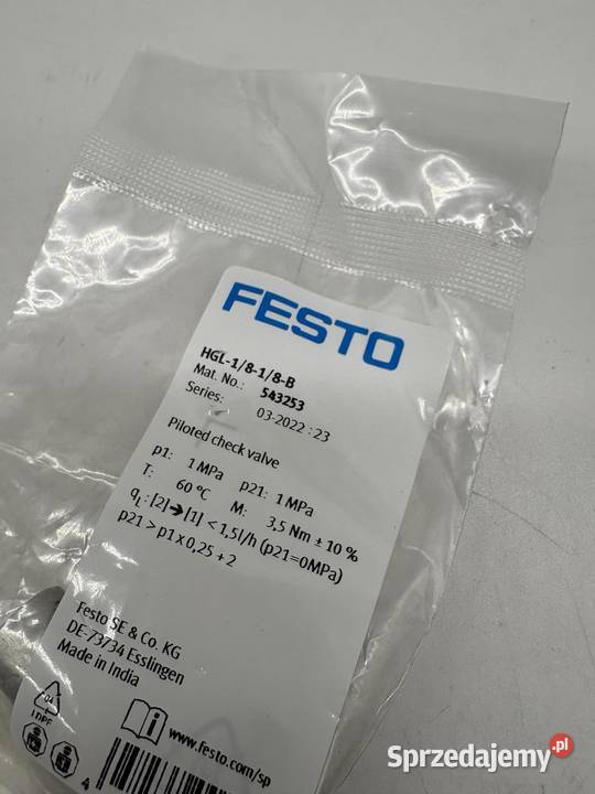 Festo HGL1818B 543253 Zawór zwrotny sterowany Warszawa sprzedam