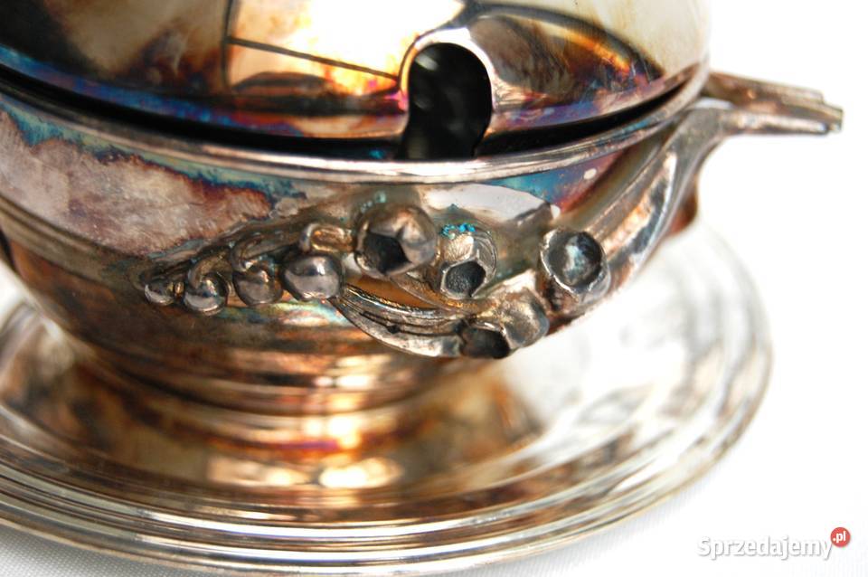 Posrebrzana cukiernica platerowana srebrem Wyposażenie wnętrz Lublin