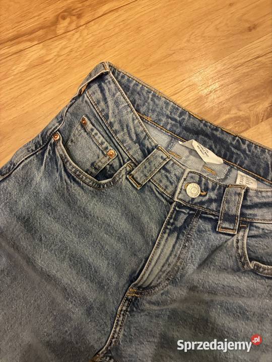 Jeansowe spodnie FlaredBaggy 14 hm niebieskie Dębica