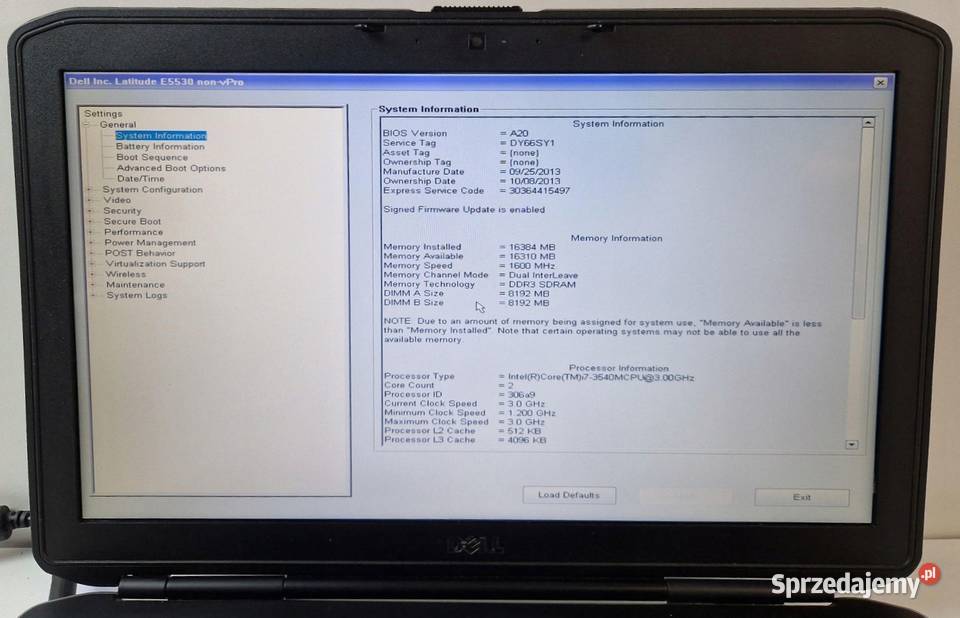Dell Latitude E5530 nonvPro i7 RAM 8GB SSD 256GB Warszawa