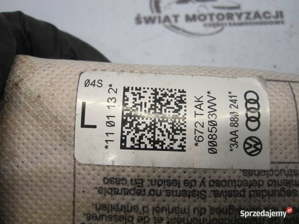PASSAT B7 13r AIRBAG poduszka fotela lewa przód