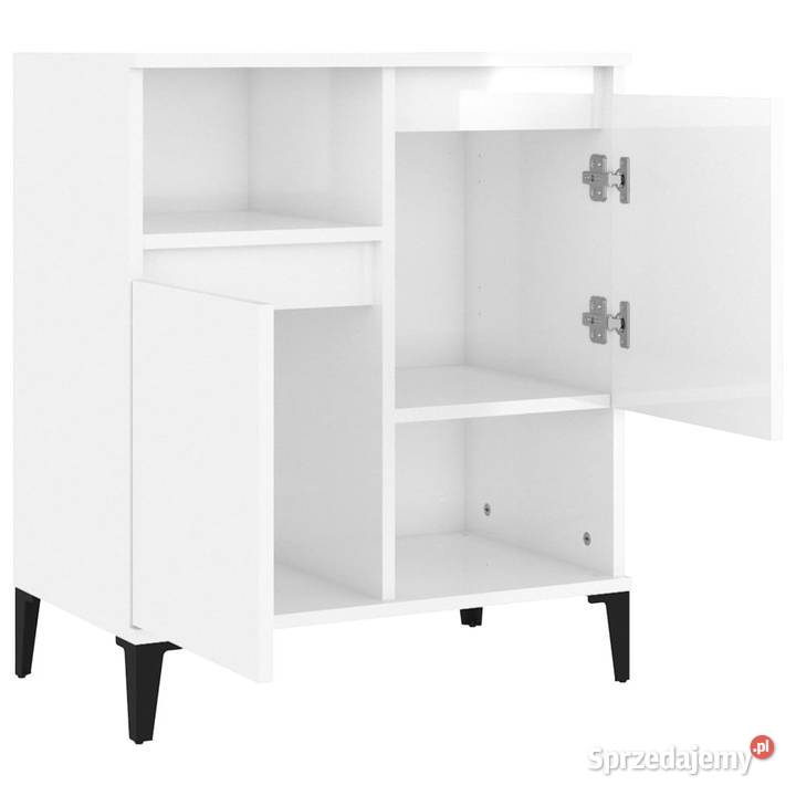 Komoda biała z połyskiem 60x35x70 materiał Warszawa