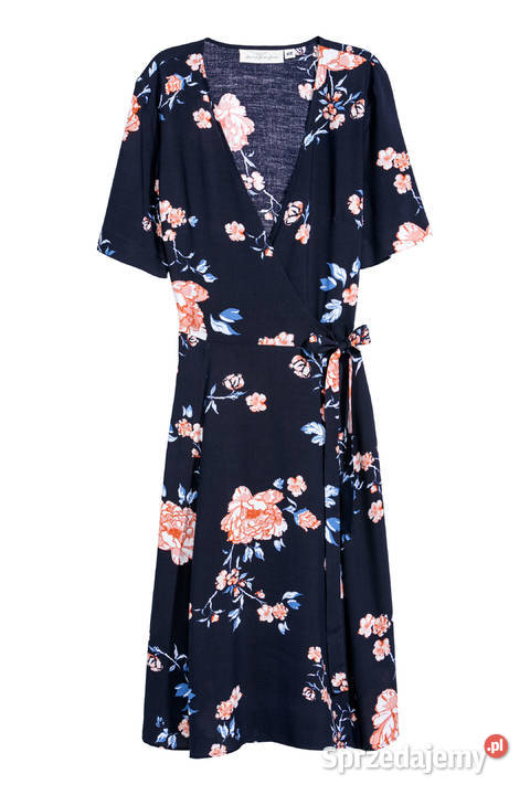 Sukienka HM 44 XXL wiskoza wrap dress midi kolorowy Moda i Styl Szczecin