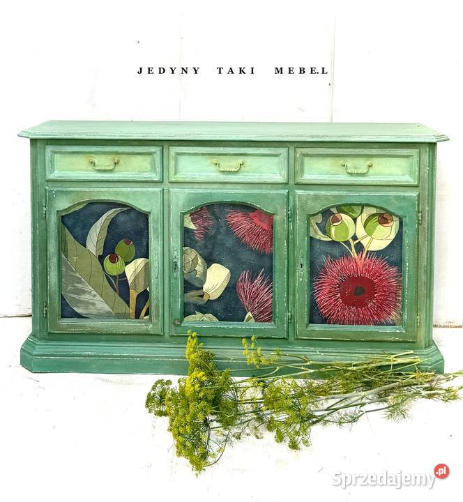 Komoda Turkusowa zieleń vintage shabby chic 90cm Komody Przeworsk