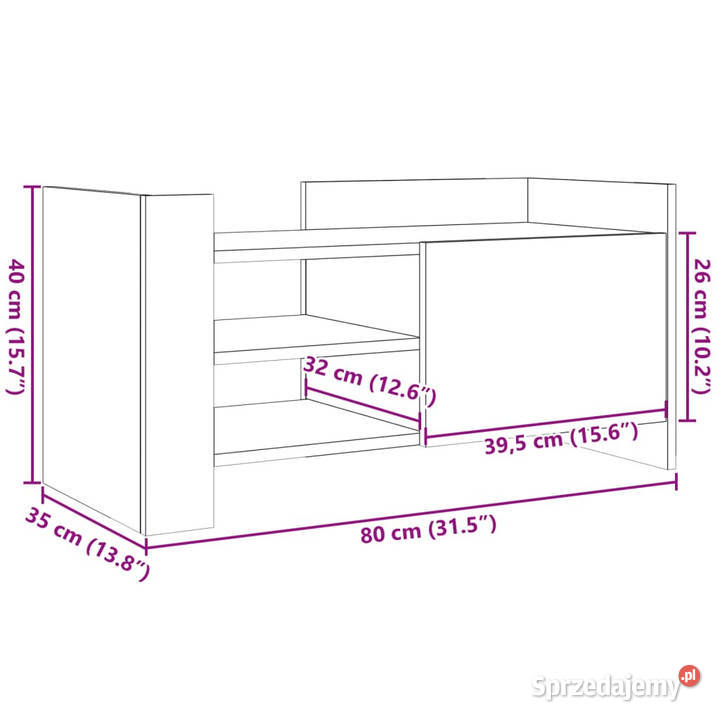 Szafka pod TV biała 80x35x40 materiał mazowieckie Warszawa sprzedam