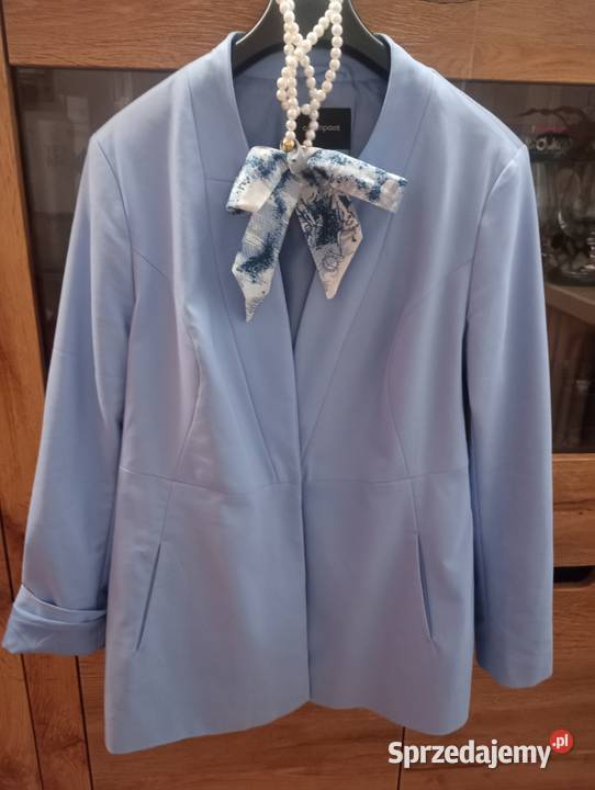 Elegancki dłuższy żakiet naszyjnik fioletowy podlaskie Białystok