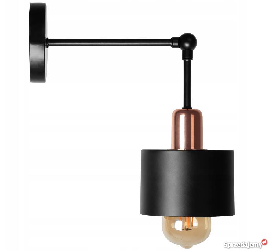 LAMPA ŚCIENNA KINKIET nowoczesny E27 Czarna mat Białystok