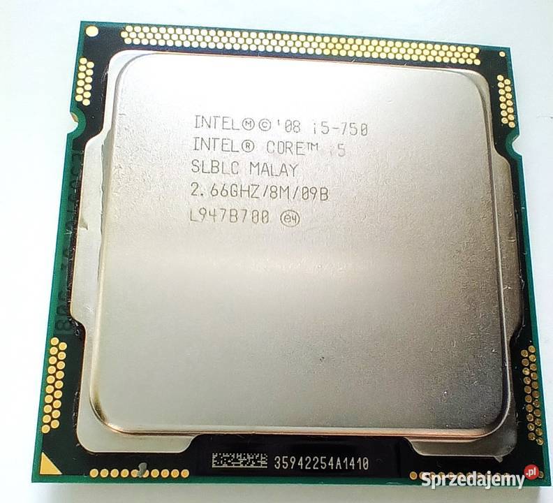 Procesor Intel Core i5 i5750 266GHz 8MB 1156 Liczba rdzeni procesora 4 Procesory Kraków