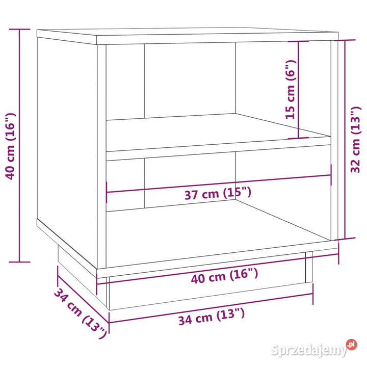 Szafka nocna biała 40x34x40 lite drewno sosnowe Nocne Warszawa