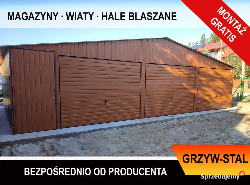 Duży Garaż Blaszany Złoty Dąb Garaże Blaszane blacha Pajęczno