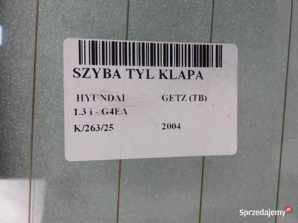 SZYBA TYLNA HYUNDAI GETZ HB