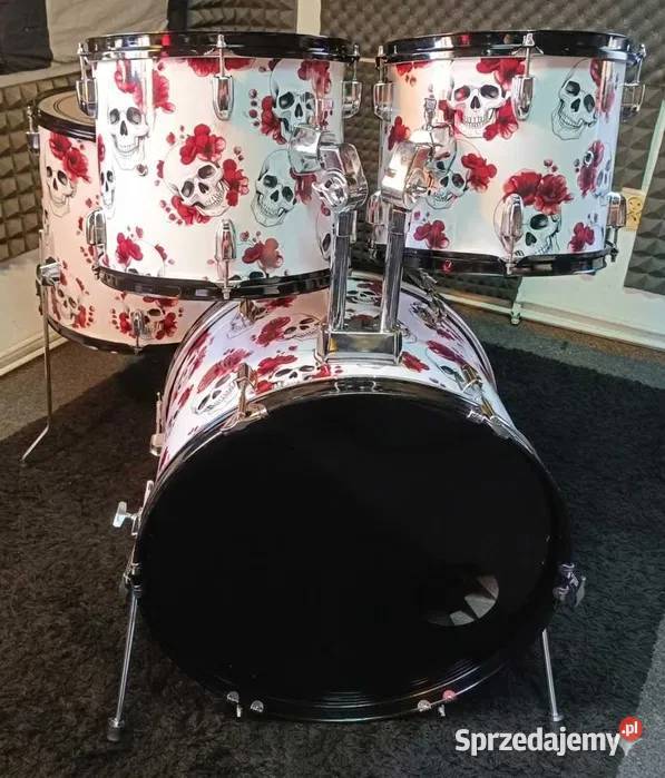 CUSTOM Skulls Roses Odrestaurowana perkusja Piła sprzedam