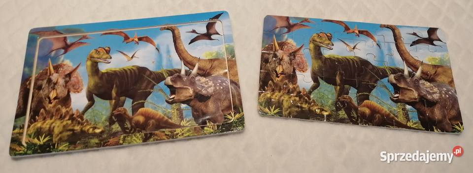 Puzzle w ramce drewniane Dinozaury 223x147 30 el Czeladź sprzedam