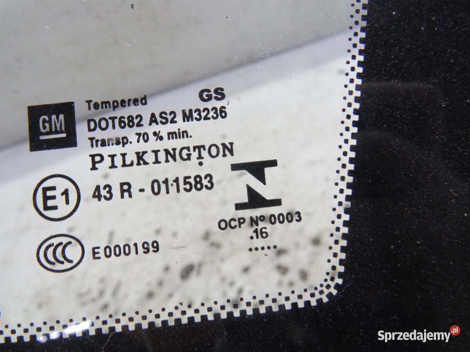 SZYBA KAROSERYJNA PRAWY TYŁ OPEL ASTRA V K KOMBI Boczne (drzwi)