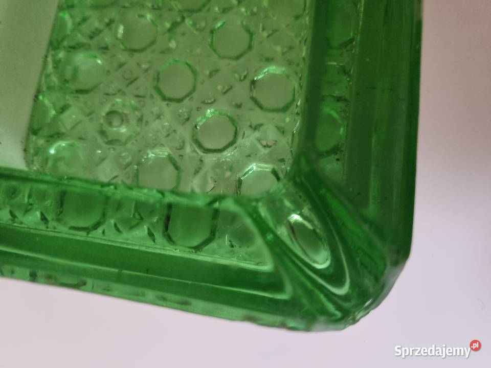 Popielnica zielone szkło PRL Porcelana i szkło Lublin sprzedam