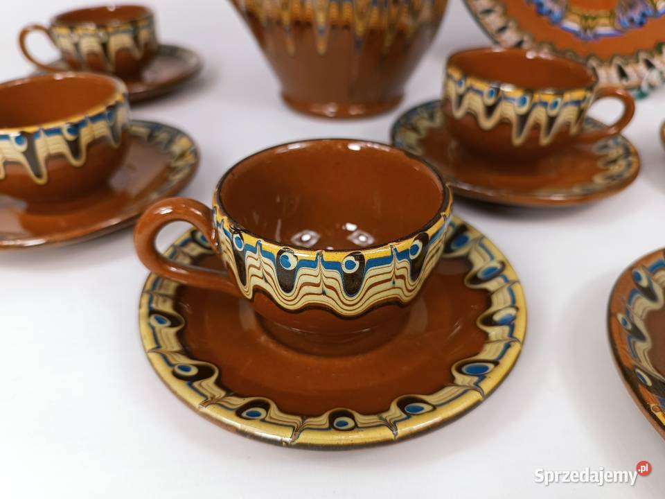 Zestaw naczyń Bułgaria filiżanki dzbanek patera Zielona Góra