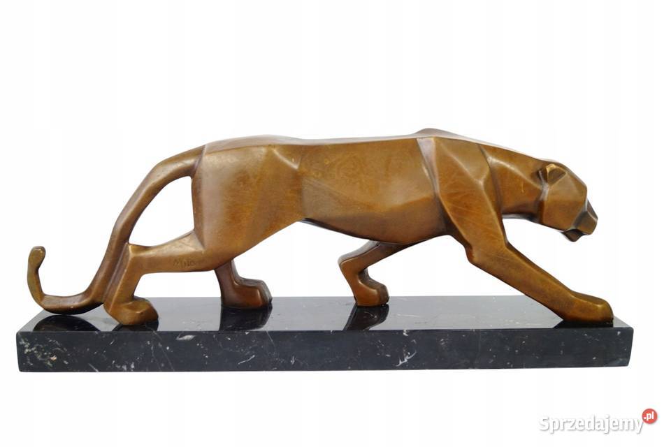 Nowoczesna figura z brązu pantera jaguar wielkopolskie Gizałki sprzedam