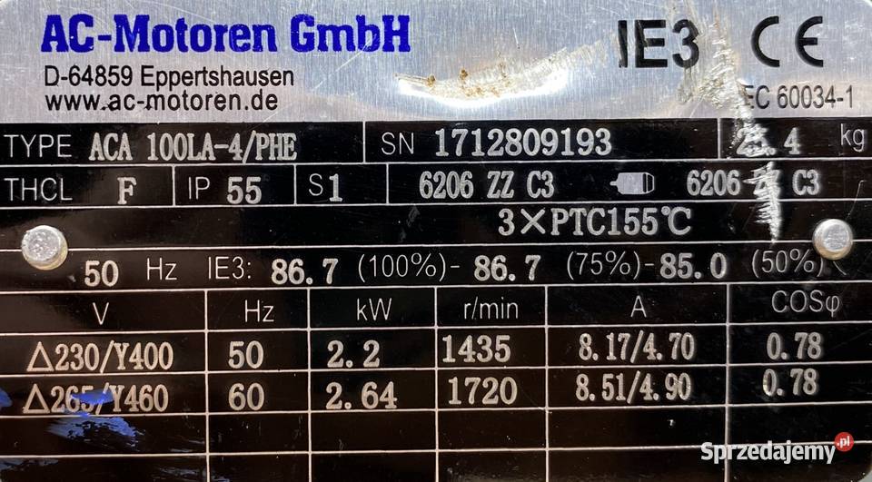 silnik elektryczny 22kW 1435obr 3fazowy IE3 kujawsko-pomorskie