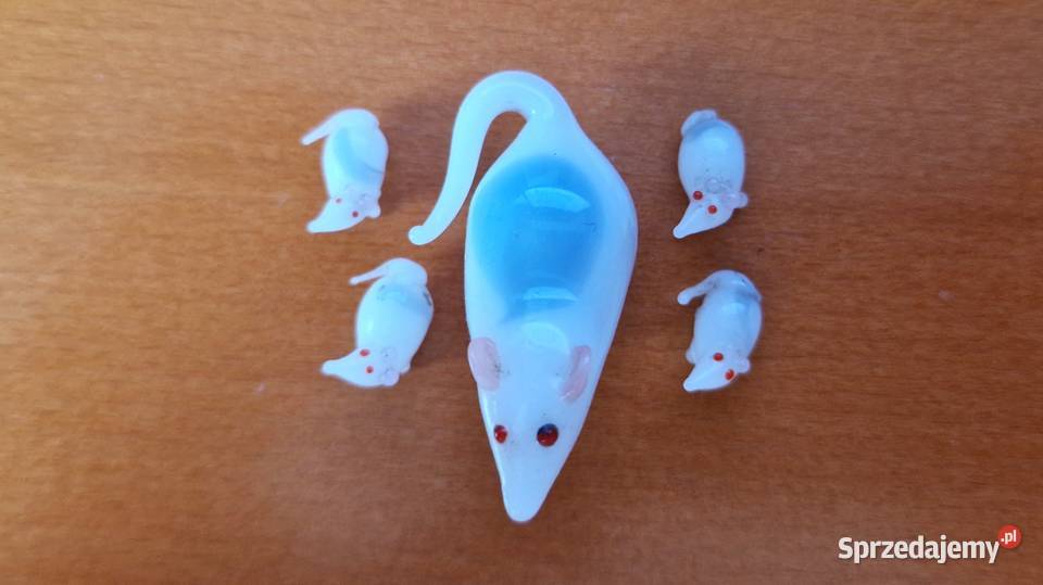 Szklane figurki mama mysz z 4 myszkami Warszawa sprzedam