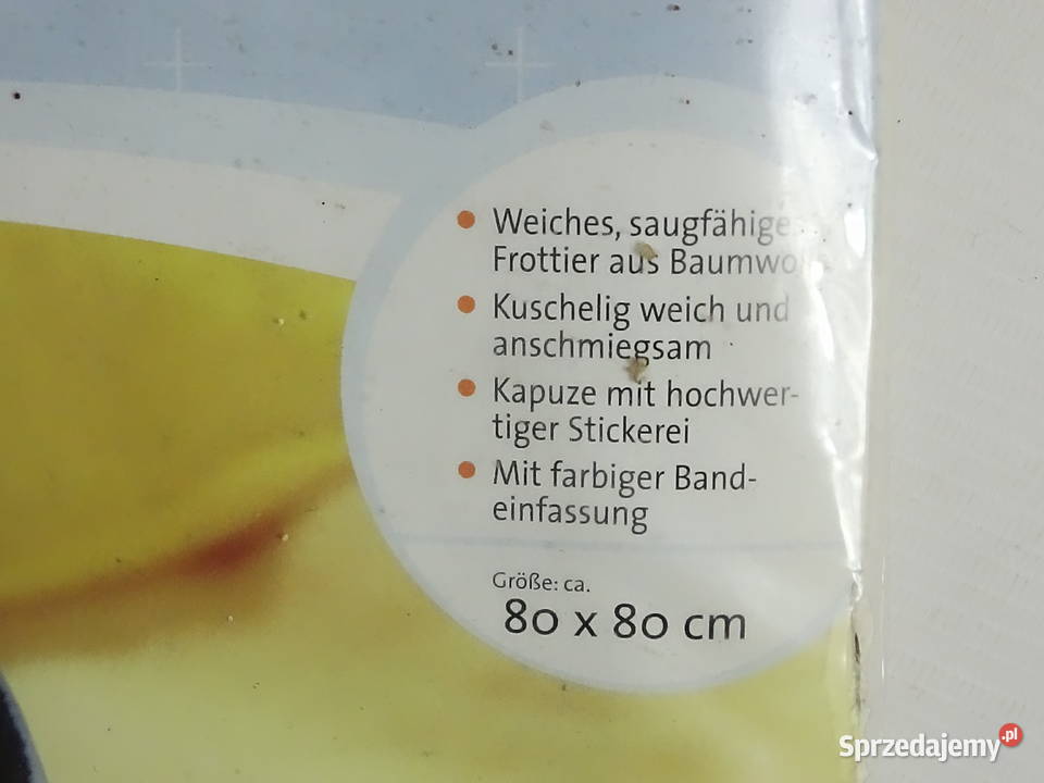 Nowe Okrycie Kąpielowe Ręcznik z Kapturem 80x80 Pozostałe Biłgoraj sprzedam