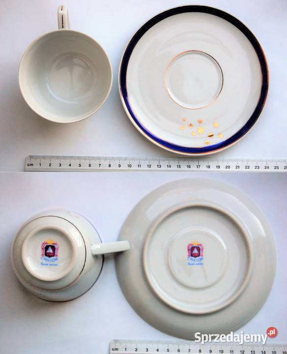 Filiżanka świecznik kobalt złoto porcelana wielokolorowy Ceramika i szkło sprzedam