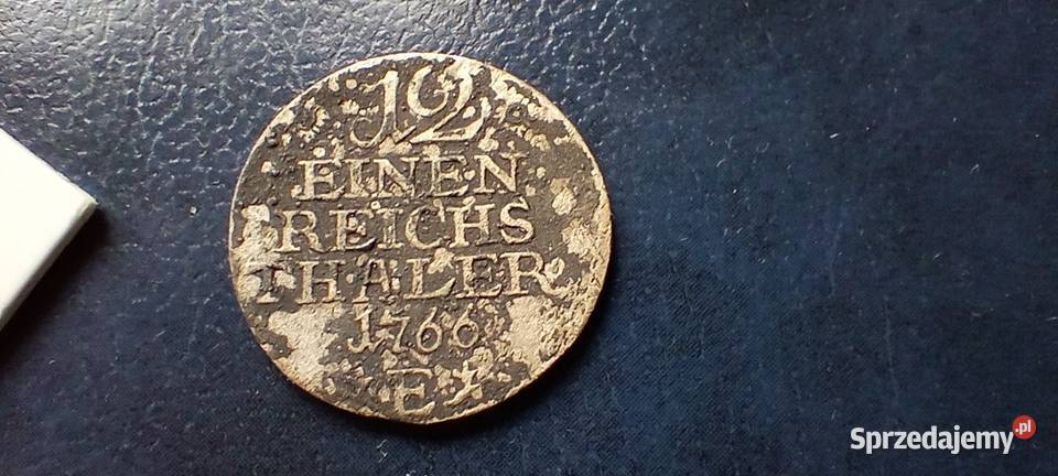 Stare monety 112 talara 1766 E Niemcy srebro Lesko