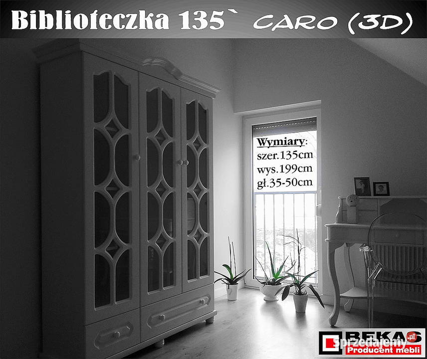 Biblioteczka 180 Caro Biały Dąb prowansalski Szafy, regały, półki Zawiercie sprzedam
