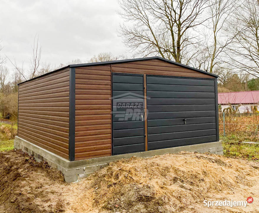 Garaż blaszany 5x6m Brama uchylna drewnopodobny Wieliczka
