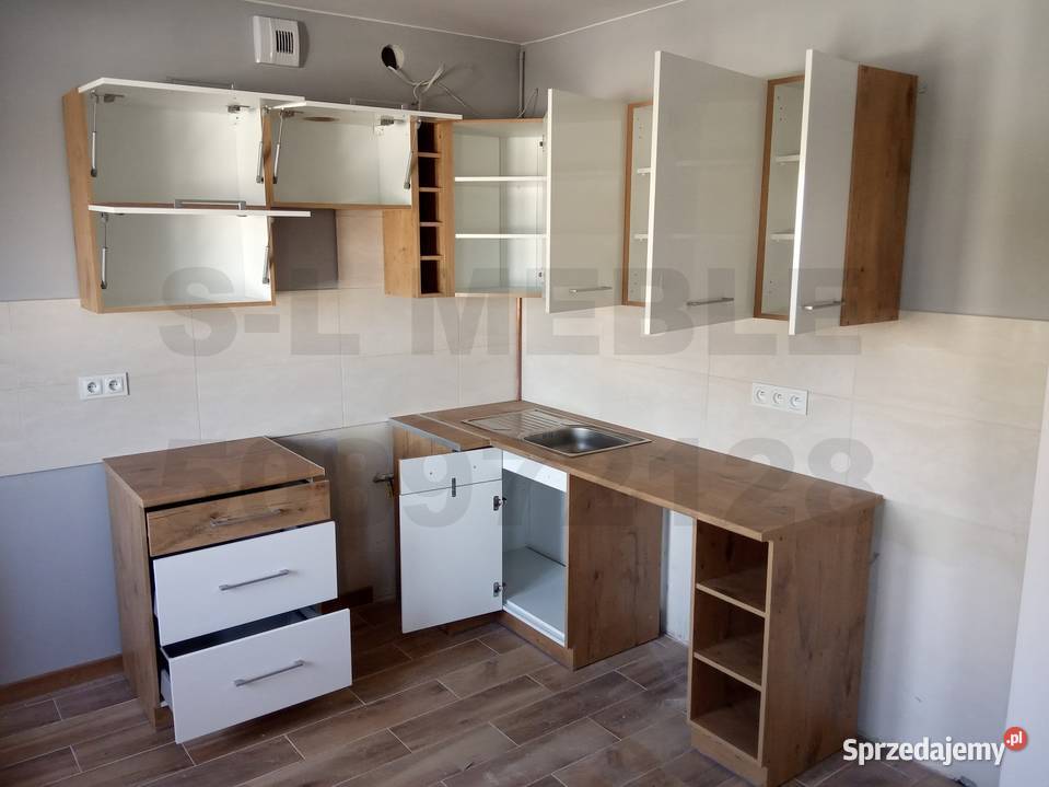 VIGO MEBLE SZAFKI KUCHNIA BIAŁY POŁYSK DĄB Olsztyn