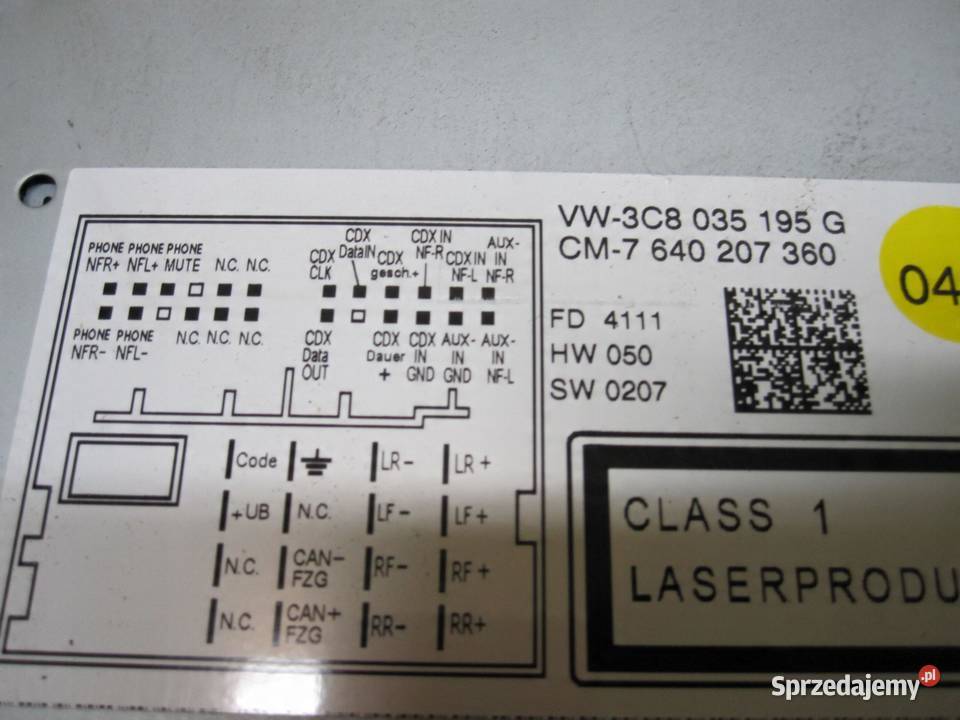 VW GOLF VI 11r radio CD 3C8035195G 7640207360