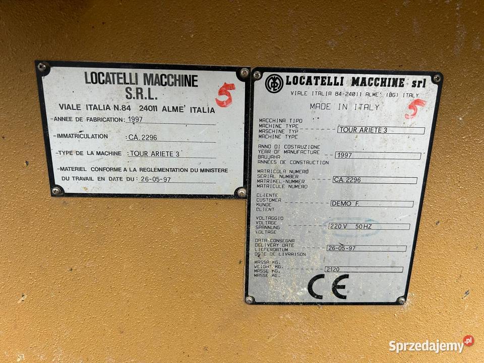 Automat tokarskie Locatelli Ariete 3 Juszczyn