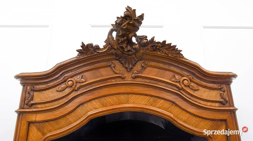 Antyk Witryna Rocaille BIBLIOTECZKA Lustro 108cm Kalisz
