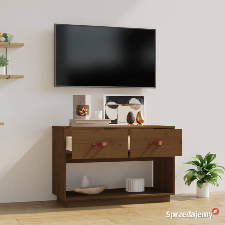 Szafka pod TV miodowy brąz 90x40x60 lite drewno Warszawa