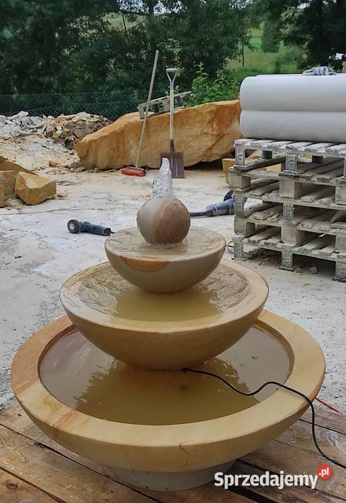 Fontanna 3 mise z kamienia naturalny piaskowiec Dom i Ogród
