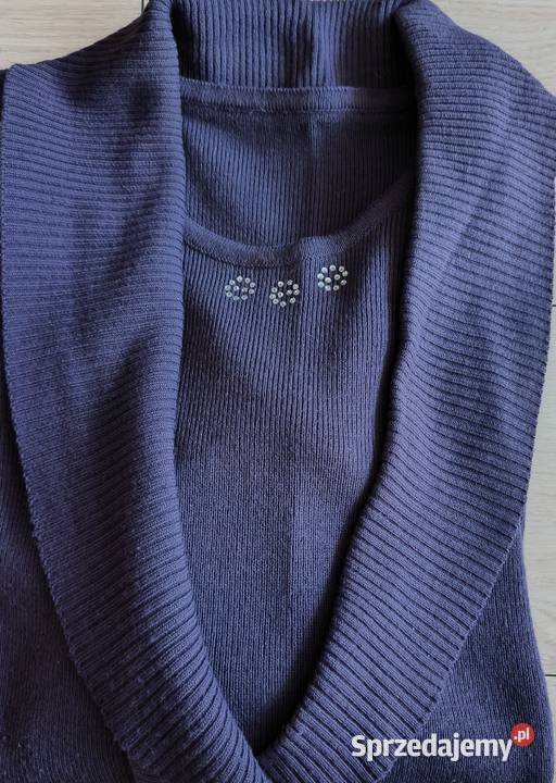 Sweter fioletowy z szalowym kołnierzem Gdańsk