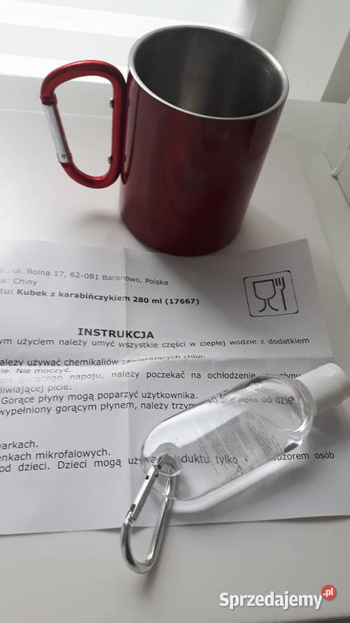 Nowy kubek podróżny z karabińczykiem Pozostałe śląskie Gliwice