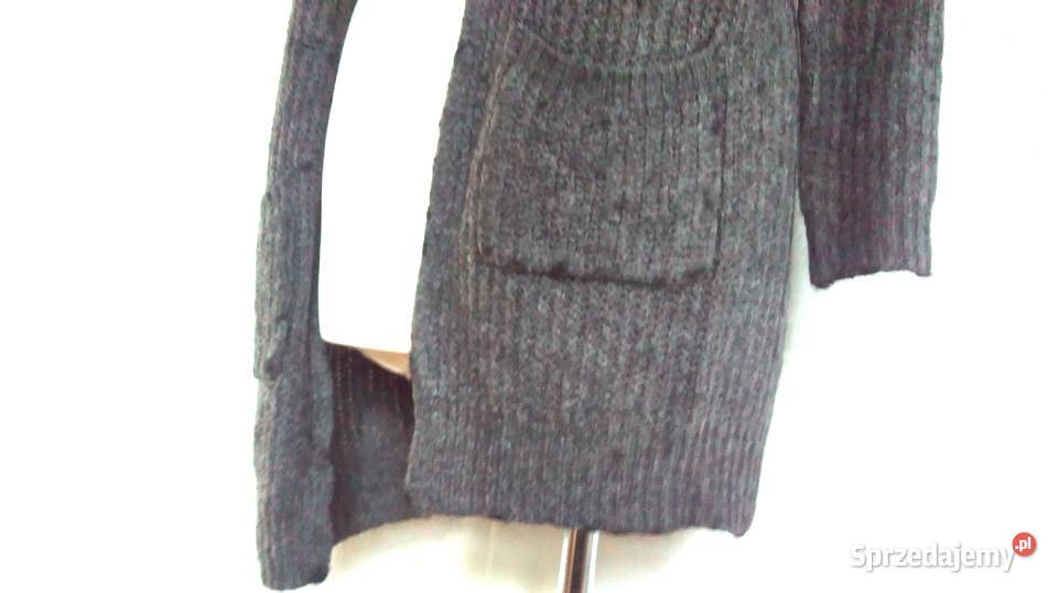 Sweter szary Rozpinany damski Kardigan DŁUGI r Białystok