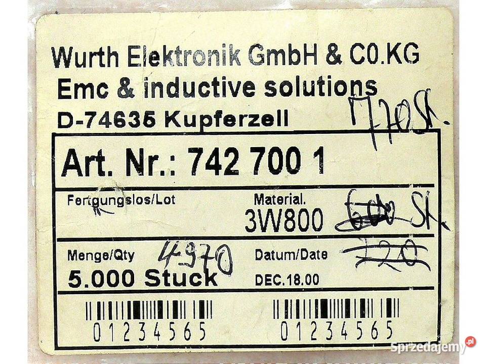 Rdzeń ferrytowy perełka dławik Wurth 50 Ozorków