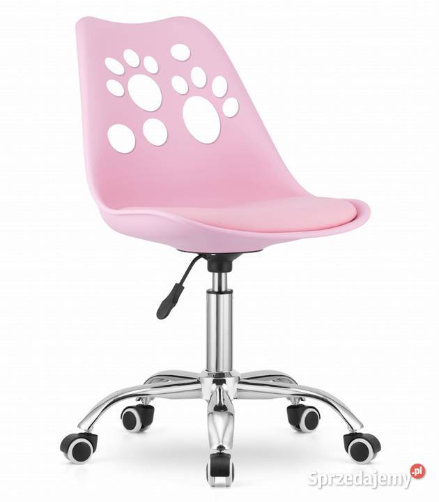 Krzesło PRINT różowe ekoskóra obrotowe Smogorzów