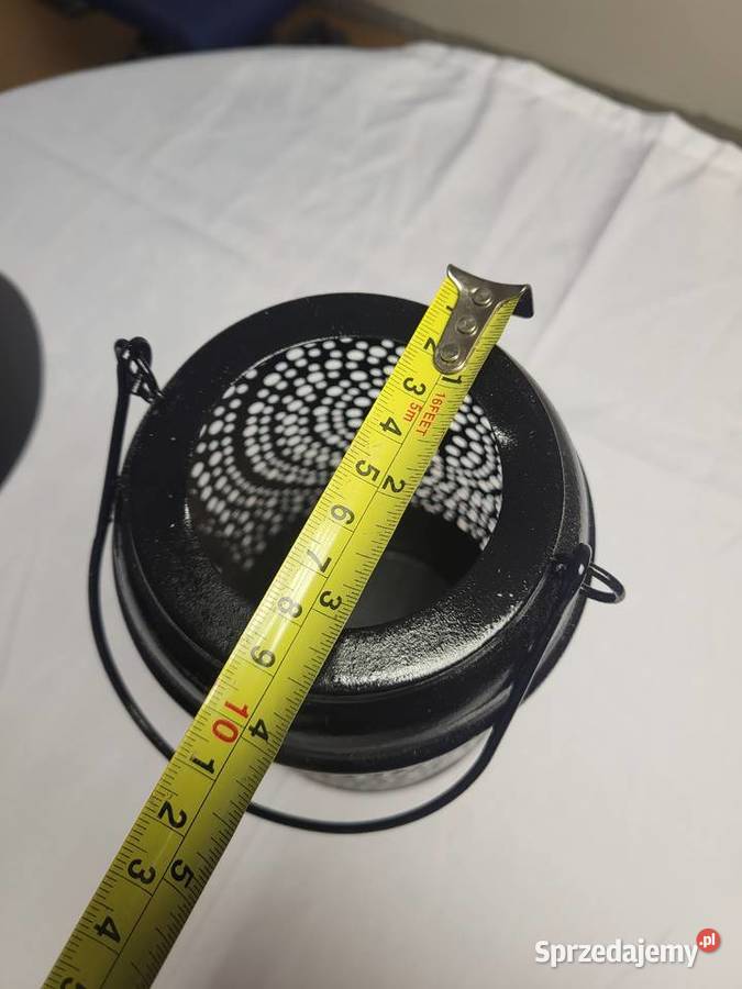 Czarny Lampion Metalowy Ażurowy 19 Odnowiona Pozostałe Dekoracje ogrodowe Zakliczyn