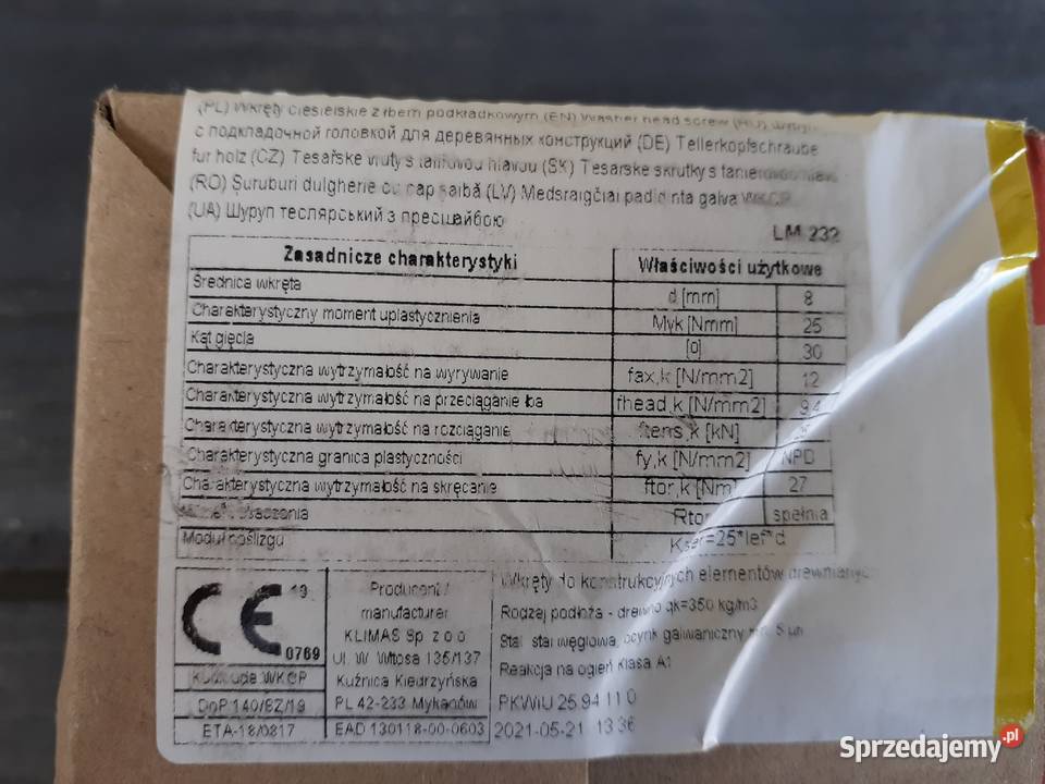 Wkręty ciesielskie Pozostałe Kamienica Polska sprzedam