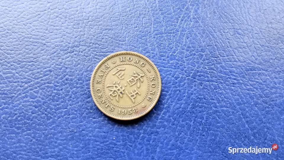 Stare monety 5 cent 1958 Hong Kong Lesko