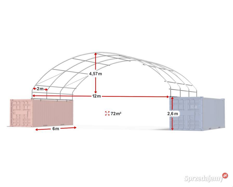 12x6m Namiot ZADASZENIE do kontenerów WIATA Sprzedaż Ostrowiec Świętokrzyski