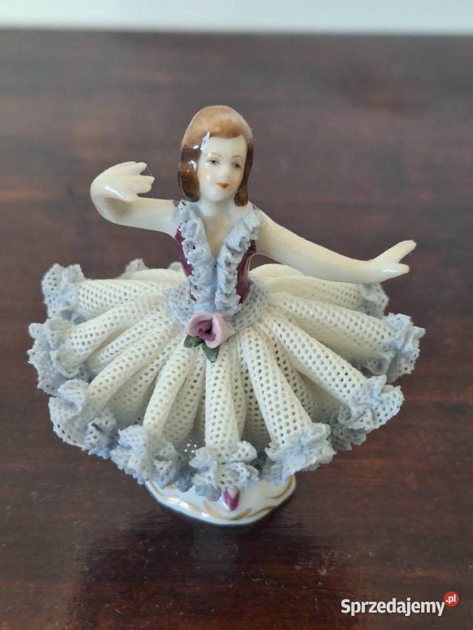 Figurka porcelanowa Dresden koronkowa dama Gdańsk