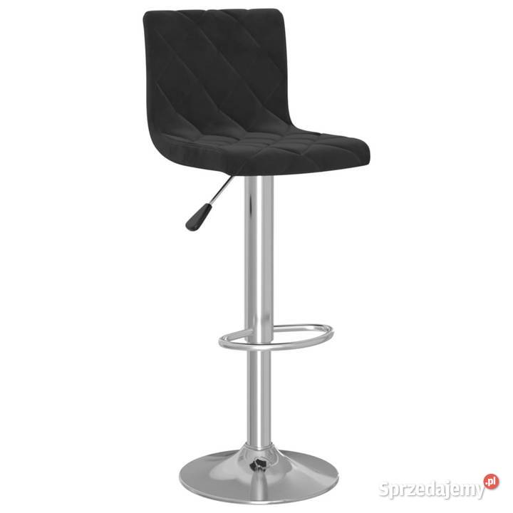 Stołki barowe 2 czarne obite aksamitem WM333684 Krzesła Warszawa