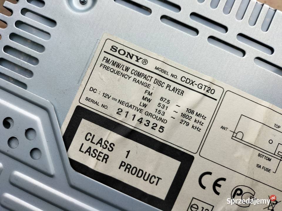 RADIO SAMOCHODOWE SONY CDX GT20 osobowe Kamień-Kolonia