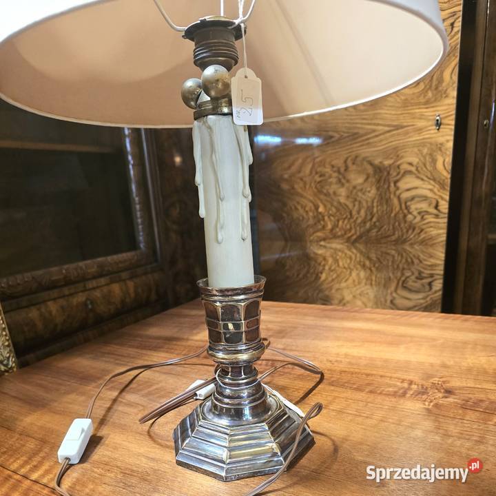 WYPRZEDAŻ Lampa stołowa wzór świecznik Glamour Bronisze