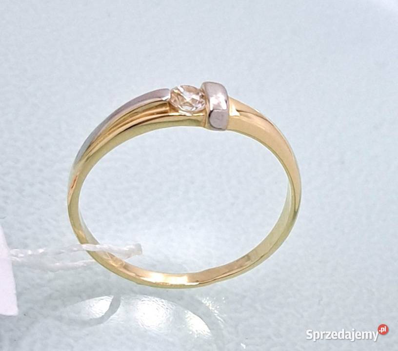 20Pierścionek r20 Złoty pr585 classic z jednym wielkopolskie