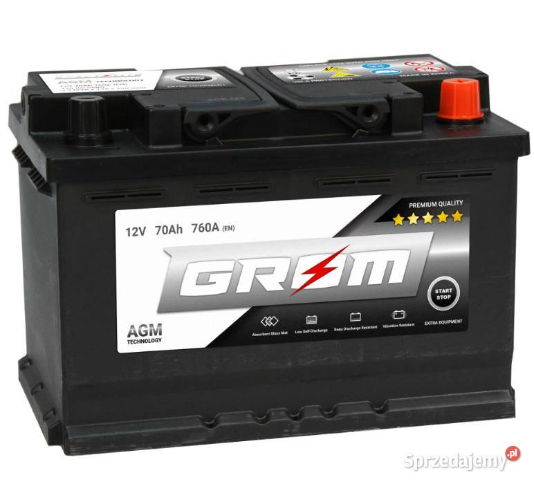 Akumulator GROM AGM STARTSTOP 70Ah 760A Prawy Siedlce