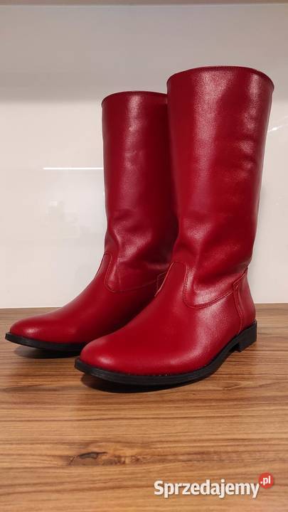 Oficerek skórzany czerwony 39 46 27cm